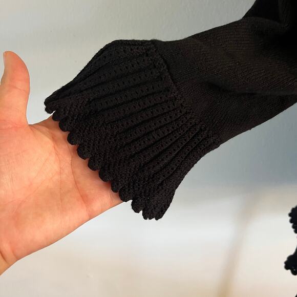 Vtg Y2K 2000s Black Tie Front Cardigan Plus Sz 3X Whimsygoth Fairy Grunge - Picture 3 of 6